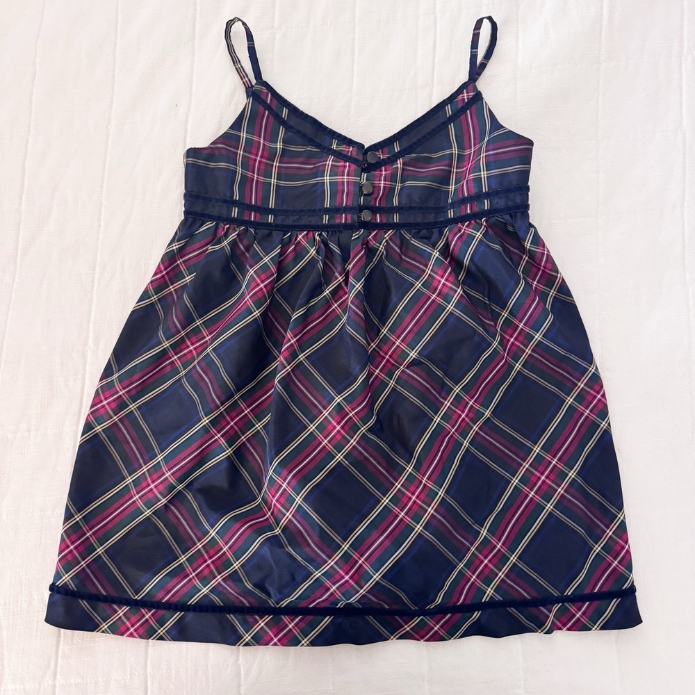 Gap Kids Tartan Plaid Girls SMALL 6/7 Top Strap Back To School Preppy Holiday
